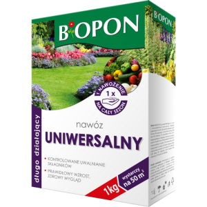 Dwufazowy nawóz uniwersalny Biopon 1 kg  • długodziałający, nawożenie 1 raz w sezonie