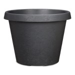Antracytowa doniczka tarasowa Scheurich Stones 40 Anthracite powierzchnia kamienna