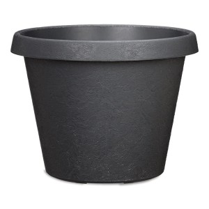 Antracytowa doniczka tarasowa Scheurich Stones 40 Anthracite powierzchnia kamienna