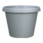 Szara doniczka tarasowa Scheurich Stones 40 Light Grey powierzchnia kamienna