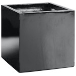 Czarna kwadratowa donica Cube • kostka 40 cm • włókno szklane fiberglass 