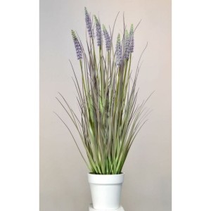 Sztuczna lawenda w białej doniczce wys. 75 cm >>> sztuczne rośliny trawy w doniczkach 