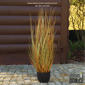Sztuczna pomarańczowo-zielona trawa w doniczce >>> wys. 65 cm