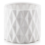 Biała geometryczna osłonka na doniczkę walec 13 cm 05.251 Polnix  Piano