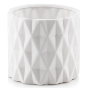 Biała geometryczna osłonka na doniczkę walec 13 cm 05.251 Polnix  Piano