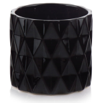Czarna geometryczna osłonka na doniczkę Polnix walec 13 cm 05.252