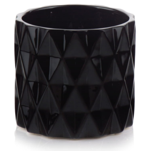 Czarna geometryczna osłonka na doniczkę Polnix walec 13 cm 05.252