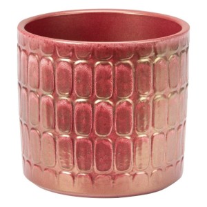Połyskująca czerwono złota  osłonka na doniczkę Scheurich 878 Glamour Bordeaux 14 walec 
