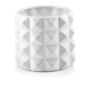 Biała geometryczna osłonka na doniczkę Polnix Barcelona walec 15 cm 05.146