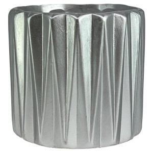 Srebrna osłonka na doniczkę walec 13 cm  geometryczna Polnix 05.151