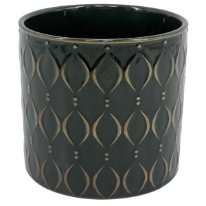 Zielona osłonka na doniczkę ceramiczna Polnix Vintage 20 łezki