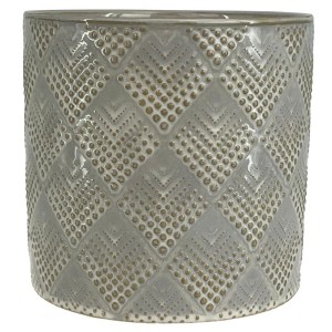 Kremowa beżowa osłonka na doniczkę Polnix ceramiczna Vintage 20 kropelki 