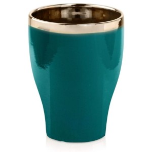 Zielona ze złotym pasem osłonka na doniczkę Polnix Emerald & Gold 18 do storczyków 31.132