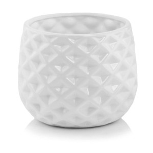 Biała geometryczna osłonka na doniczkę 16 cm Polnix Barcelona 39.052