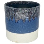 Ceramiczna osłonka na doniczkę Polnix granatowa kremowa 20 Vintage