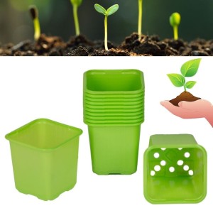 Doniczki produkcyjne do rozsady 8x8x8cm zielone kwadratowe Vefi 20 szt. / 8005162