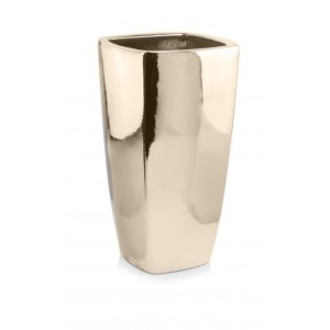 Wysoka złota lustrzana osłonka  z korkiem połysk Gold 29 cm donica Polnix 01.512