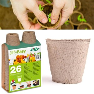 Doniczki torfowe BIO do rozsady 6x6cm okrągłe Jiffy 26 szt. / 110001