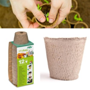 Doniczki torfowe BIO do rozsady 6x6cm okrągłe Jiffy 12 szt. / 110002