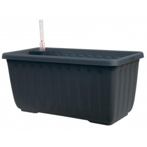 Skrzynka balkonowa 40 cm z nawadnianiem Plastia Siesta Lux ciemnoszara antracytowa 
