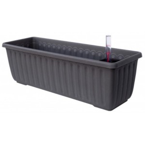 Skrzynka balkonowa 100 cm z nawadnianiem Plastia Siesta Lux ciemnoszara antracytowa