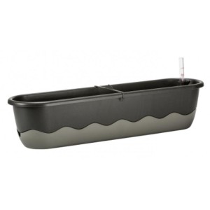 Samonawadniająca skrzynka balkonowa 80 cm Plastia Mareta szara