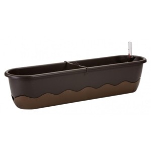 Samonawadniająca skrzynka balkonowa 80 cm Plastia Mareta brązowa