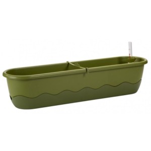 Samonawadniająca skrzynka balkonowa 80 cm Plastia Mareta zielona