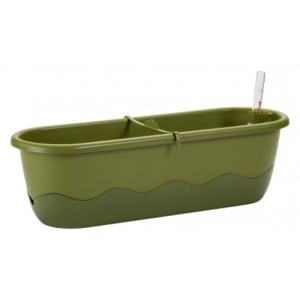 Samonawadniająca skrzynka balkonowa 60 cm Plastia Mareta zielona