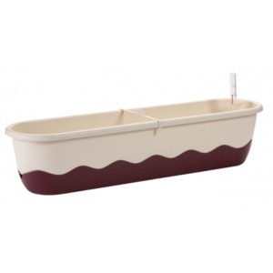 Samonawadniająca skrzynka balkonowa 80 cm Plastia Mareta kremowa + bordo