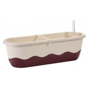 Samonawadniająca skrzynka balkonowa 60 cm Plastia Mareta kremowa + bordo 