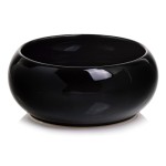 Czarna misa do kompozycji roślinnych 31.027 Polnix Piano >>> osłonka doniczka ceramiczna okrągła 14 cm 