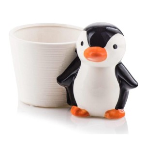 Doniczka z pingwinkiem do pokoju dziecięcego >>> osłonka ceramiczna pingwin Polnix 