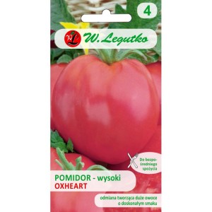 Pomidor gruntowy wysoki Oxheart - Malinowy Bawole Serce>>> nasiona Legutko 0,2g