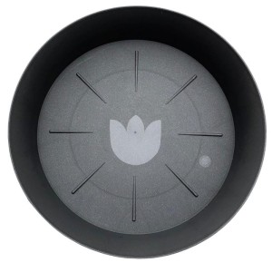 Podstawka pod doniczkę Plastia Tulipan okrągła antracytowa ciemnoszara śr. 40 cm