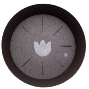 Duża podstawka pod doniczkę Plastia Tulipan okrągła brązowa śr. 60 cm