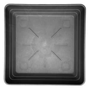 Kwadratowa podstawka pod doniczkę Lotos Plastia antracytowa ciemnoszara 29x29 cm / rozmiar 35