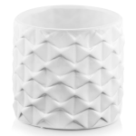 Biała geometryczna osłonka na doniczkę walec 13 cm Polnix Piano 05.235