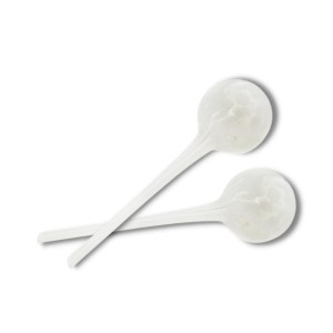 Biały szklany nawadniacz - kula nawadniająca do roślin doniczkowych - śr. 8 cm wys. 20 cm Polnix - 2 szt