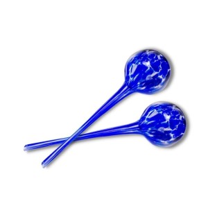 Niebieski szklany nawadniacz - kula nawadniająca do roślin doniczkowych - śr. 6 cm wys. 15 cm Polnix  - 2 szt