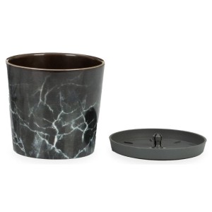 Marmurkowa doniczka z podstawką 872 Scheurich Black Marble 16