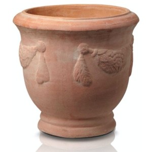Gliniana donica kielich z ornamentami Tuscan 32 cm terakota Polnix