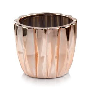 Lustrzana  geometryczna osłonka na doniczkę Polnix Rose Gold 05.219 różowe złoto