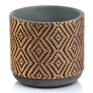 Betonowa osłonka na doniczkę Polnix 05.269 ornament Rustic Rose Gold różowe złoto