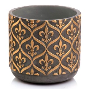 Betonowa osłonka na doniczkę Polnix 05.272 ornament Rustic Rose Gold różowe złoto