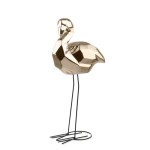 Złoty flaming na czarnych metalowych nogach 52 cm Polnix Gold 09.141