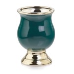 Donica ceramiczna kielich 31.137 Polnix Emerald & Gold >>> osłonka na nóżce zielono-złota