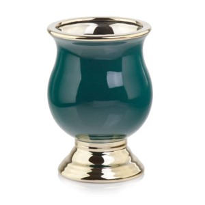 Donica ceramiczna kielich 31.137 Polnix Emerald & Gold >>> osłonka na nóżce zielono-złota