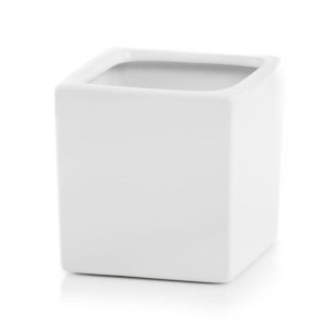 Biała osłonka na doniczkę Polnix Piano 31.109 >>> kwadratowa mini doniczka  9 cm
