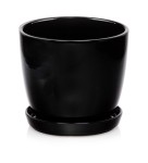 Czarna doniczka ceramiczna z podstawką 24 cm Polnix Amsterdam